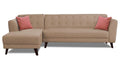 Adorn India (3 Years Warranty Leaf 6 Seater Corner Sofa (Beige) Left Hand Side