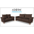 Premium Jarvis 3+2 5 Seater Sofa Set (Leatherette Suede Fabric Colour Brown)