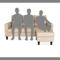 Adorn India Darcy L Shape 4 Seater Sofa Set (Beige) (3 Year Warranty)