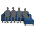 Adorn India Rio Elegant L Shape 5 Seater Sofa Set (RHS) (Blue) (3 Year Warranty)