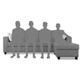 Adorn India Monteno L Shape 5 Seater Sofa Set RHS(Grey) (3 Year Warranty)