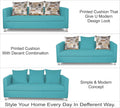 Alita 3+2 Compact 5 Seater Sofa Set (Aqua Blue)