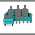 Adorn India Darcy L Shape 4 Seater Sofa Set (Aqua Blue) (3 Year Warranty)