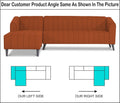 Adorn India Premium Laurel L Shape 6 Seater Sofa Set (LHS) (Rust) (3 Year Warranty)