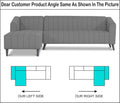 Adorn India Premium Laurel L Shape 6 Seater Sofa Set (LHS) (Grey) (3 Year Warranty)