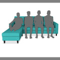 Darcy L Shape 5 Seater Sofa Set (LHS) (Aqua Blue)