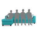 Adorn India Monteno L Shape 5 Seater Sofa Set LHS(Aqua Blue) (3 Year Warranty)