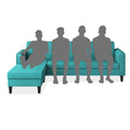 Adorn India Rio Elegant L Shape 5 Seater Sofa Set (Lhs) (Aqua Blue) (3 Year Warranty)