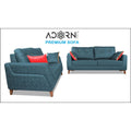 Premium Phoenix 3+2 5 Seater Sofa Set (Leatherette Suede Fabric Colour Blue)