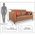 Adorn India Premium Pluto 3 Seater Sofa (Tan)