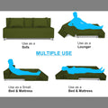 Adorn India Easy Alyn Plus Decent 4 Seater Sofa Cum Bed (6x6) (Green) (1 Year Warranty)