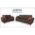 Premium Phoenix 3+2 5 Seater Sofa Set (Leatherette Suede Fabric Color Brown)