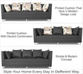 Alica 3+2+1 6 Seater Sofa Set (Dark Grey)
