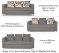 Adorn India Alita 3+2 Compact 5 Seater Sofa Set (Light Grey)