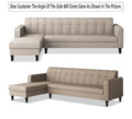 Rio Elegant L Shape 8 Seater Sofa Set with Center Table and 2 Ottoman Puffy (LHS) (Beige)