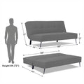 Adorn India Benjamin 3 Seater Sofa Cum Bed (Grey) (3 Year Warranty)