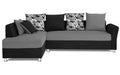 Adorn India (3 Years Warranty Boom 5 Seater Corner Sofa Floral Cushion Left Hand Side (Grey & Black)
