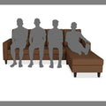 Darcy L Shape 5 Seater Sofa Set (RHS) (Brown)