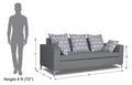 Adorn India Anigma 3 Seater Sofa (Grey)