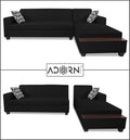 Blazer L Shape 6 Seater Sofa Set (Right Side) (Black)