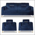 Premium Benington 3-1-1 5 Seater Sofa Set (Velvet Fabric Colour Blue)