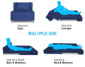 Adorn India Easy Alyn Plus Decent 2 Seater Sofa Cum Bed (3x6) (Blue) (1 Year Warranty)