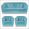 Premium Camilla 3-1-1 5 Seater Sofa Set (Velvet Fabric Colour Aqua Blue)