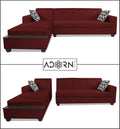 Blazer L Shape 6 Seater Sofa Set (Left Side) (Maroon)