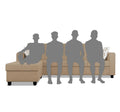 Adorn India Monteno L Shape 5 Seater Sofa Set LHS(Beige) (3 Year Warranty)