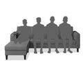 Rio Elegant L Shape 5 Seater Sofa Set (LHS) (Grey)