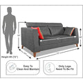 Adorn India Premium Pluto 3 Seater Sofa (Grey)