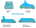 Adorn India Easy Alyn Plus Decent 2 Seater Sofa Cum Bed (3x6) (Aqua Blue) (1 Year Warranty)