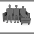 Adorn India Darcy L Shape 4 Seater Sofa Set (Grey) (3 Year Warranty)