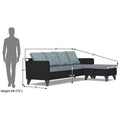 Dorothy Blossom L Shape 5 Seater Sofa Set RHS (Black & Grey)