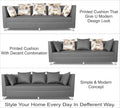 Alita 3+2+1 Compact 6 Seater Sofa Set (Light Grey)