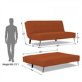 Adorn India Benjamin 3 Seater Sofa Cum Bed (Rust) (3 Year Warranty)