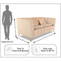 Adorn India Premium Lotus 3 Seater Sofa (Velvet Fabric Colour Beige)