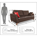 Adorn India Premium Phoenix 3 Seater Sofa (Leatherette Suede Fabric Colour Brown)
