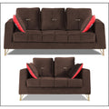 Premium Morgan 3-2 5 Seater Sofa Set (Velvet Fabric Colour Brown)