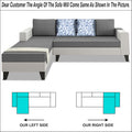 Adorn India Ashley Digitel Print Leatherette Fabric L Shape 8 Seater Sofa Set with 2 Ottoman Puffy & Center Table LHS (Grey & White) (3 Year Warranty)