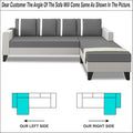 Ashley Stripes Leatherette Fabric L Shape 5 Seater Sofa Set RHS (Grey & White)