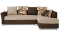 Adorn India (3 Years Warranty Boom 6 Seater Corner Sofa Floral Cushion Right Hand Side (Brown & Beige)