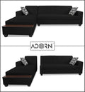 Blazer L Shape 6 Seater Sofa Set (Left Side) (Black)
