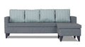 Adorn India Abington Stripes L Shape 5 Seater Sofa Set RHS (Grey) (3 Year Warranty)