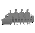 Adorn India Monteno L Shape 5 Seater Sofa Set LHS(Grey) (3 Year Warranty)