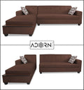 Blazer L Shape 6 Seater Sofa Set (Left Side) (Brown)