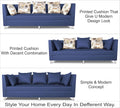 Alica 3+2+1 6 Seater Sofa Set (Blue)