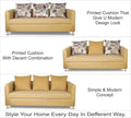 Alita 3+2+1 Compact 6 Seater Sofa Set (Beige)