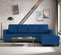 Chandler Plain L Shape 6 Seater Sofa Set RHS (Blue)