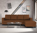 Chandler Plain L Shape 6 Seater Sofa Set RHS (Brown)
